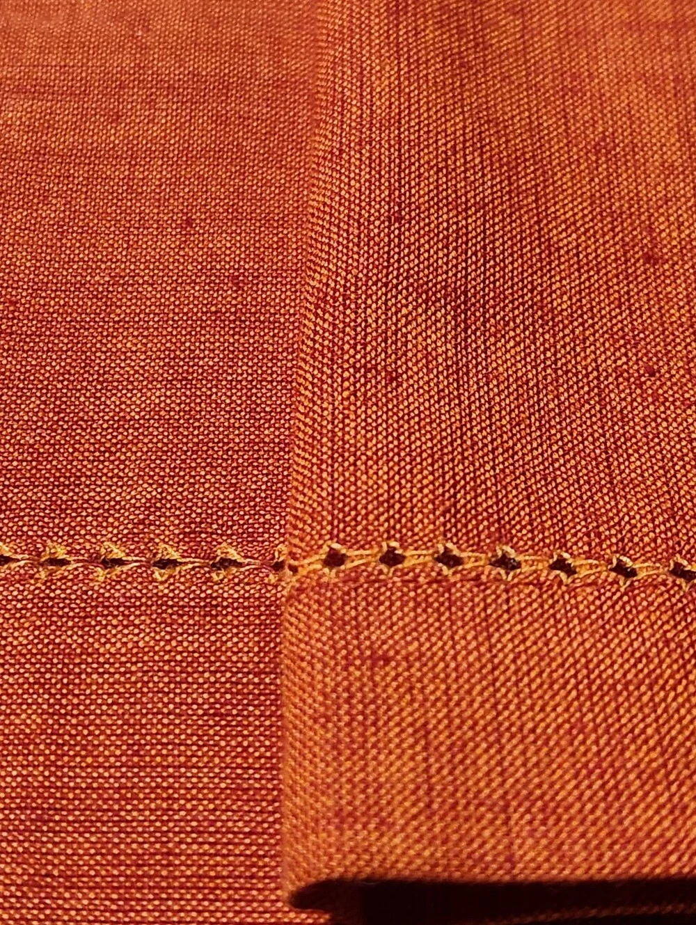 Pier 1 Coral Chambray Napkins Set of 4 Terracotta Hemstitch